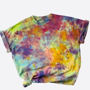 Tie dye short sleeve casual crewneck T-Shirt Large
